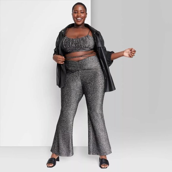 Wild Fable Glitter Flare Pants Wrap Up 